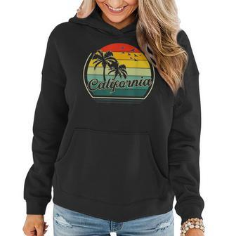 Vintage California Beach Summer Vacation Sunset Palm Women California Gifts And Merchandise Funny Gifts Women Hoodie | Mazezy