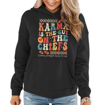Vintage Groovy Karma Is The Guy On The Chief Women Hoodie | Mazezy
