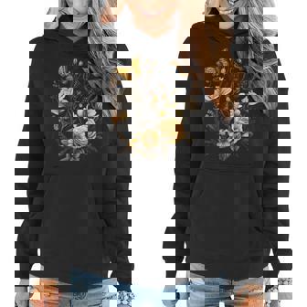 Vintage Inspired Flower Botanical Chart RedPoppy Flower Women Hoodie - Monsterry