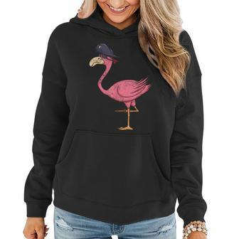 Vintage Pirate Pink Flamingo With Eyepatch Halloween Costume Halloween Funny Gifts Women Hoodie | Mazezy