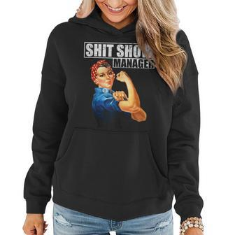 Vintage SHIT Show Manager Funny Mom Boss Supervisor  Women Hoodie