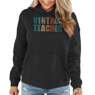 Vintage Teacher Colorful Design Gift For Women Women Hoodie - Thegiftio UK
