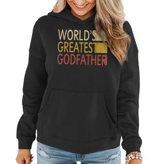 Vintage Worlds Greatest Godfather Dad Grandpa Fathers Day Women Hoodie | Mazezy