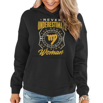 Virgo Woman Never Underestimate Zodiac Birthday Gift Gift For Womens Women Hoodie - Seseable