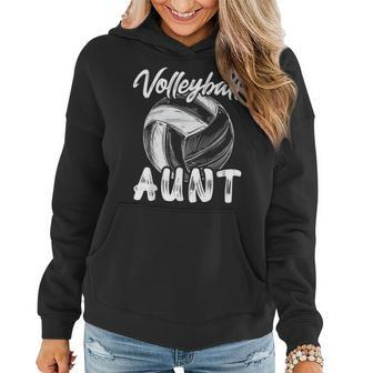 Volleyball Aunt For Family Matching Player Team Auntie Women Hoodie | Mazezy