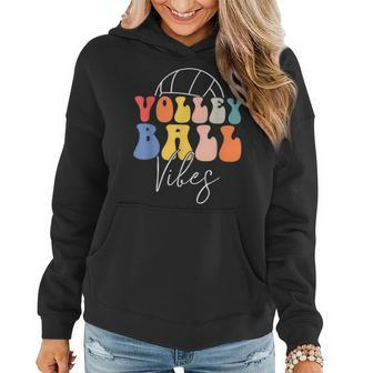 Volleyball Vibes Retro Hippie Volleyball Gift For Women Girl Women Hoodie | Mazezy CA