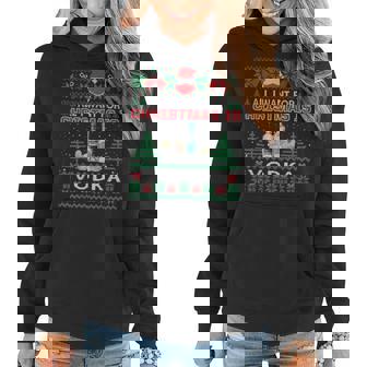 All I Want For Christmas Is Vodka Ugly Sweater Women Hoodie - Seseable