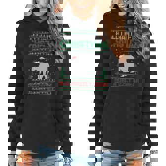 All I Want For Xmas Is A Grizzly Bear Ugly Christmas Sweater Women Hoodie - Seseable