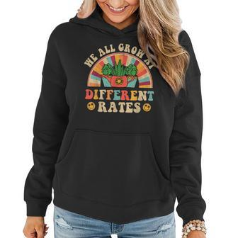 We All Grow At Different Rates Back To School Teacher Retro Women Hoodie - Seseable