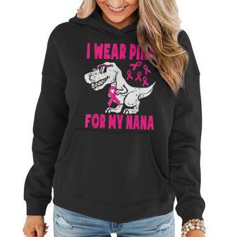 I Wear Pink For My Nana Breast Cancer Dinosaur Toddler Boys Women Hoodie - Thegiftio UK