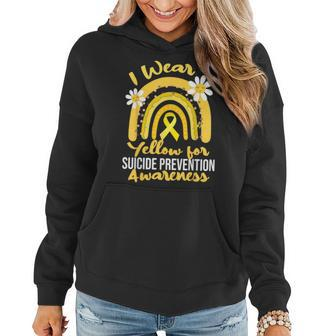 Wear Yellow For Suicide Prevention Awareness Ribbon Rainbow Women Hoodie - Seseable