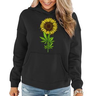 Weed Marijuana Leaf Cannabis Sunflower Funny Girls Mom Mama Women Hoodie - Seseable