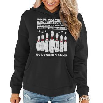 When I Was Younger Bowling Humor Gag Bowler Women Hoodie - Seseable