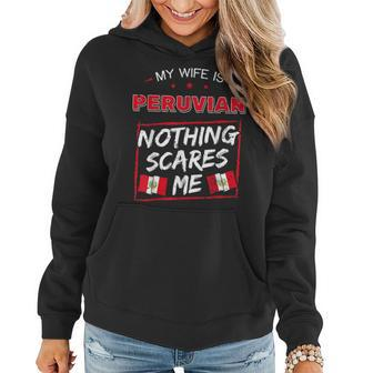 My Wife Is Peruvian Republic Of Peru Heritage Roots Flag Women Hoodie | Mazezy