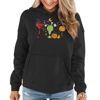 Wine Glass Of Witchcraft Halloween Witch Hat Women Hoodie - Monsterry