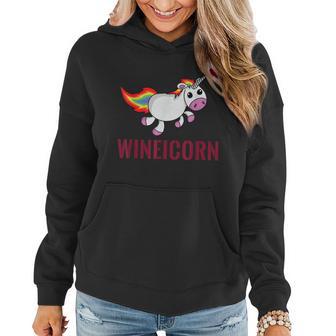 Wineicorn Funny Wine Drinking T Gift Unicorn Women Hoodie - Thegiftio UK