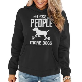 Womens Dog Lover Funny Gift - Less People More Dogs Women Hoodie - Thegiftio UK