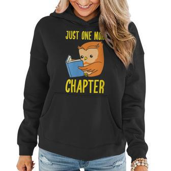 Womens Just One More Chapter Cute Owl Reading Book Lover Women Hoodie - Thegiftio UK