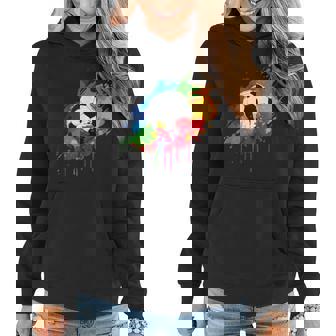 Women's And Men's Soccer Ball With Paint Splash Women Hoodie | Mazezy