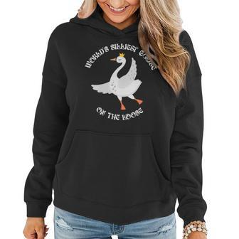 Worlds Silliest Goose On The Loose Funny Women Hoodie | Mazezy