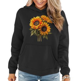 Yellow Sunflower Cute Summer Sun Flowers Floral Positivity Women Hoodie | Mazezy DE