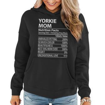 Yorkie Mom Nutrition Facts Funny Yorkie Dog Owner Women Hoodie | Mazezy