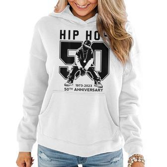 50 Years Of Hip Hop Jersey 50Th Anniversary Hip Hop Retro Women Hoodie - Seseable
