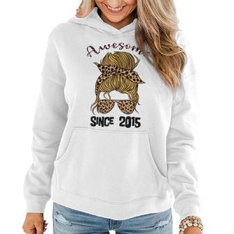 8 Year Old Awesome Since 2015 8Th Birthday Woman And Girl Women Hoodie - Thegiftio UK