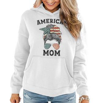 American Mom 4Th Of July Independance Day Gifts For Mom Funny Gifts Women Hoodie | Mazezy