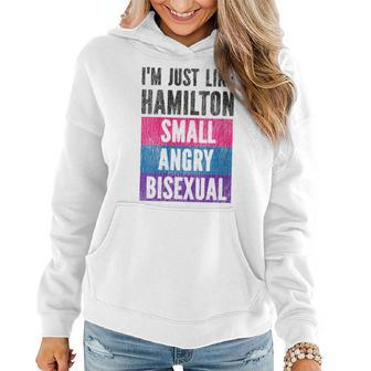Bisexual Bi Pride Flag Im Just Like Hamilton Small Angry & Women Hoodie | Mazezy CA