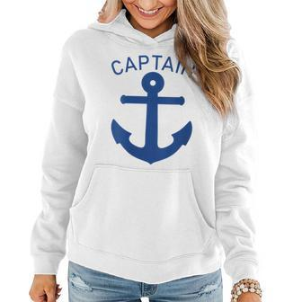 Blue Anchor Captain Boat Lovers Women Hoodie | Mazezy