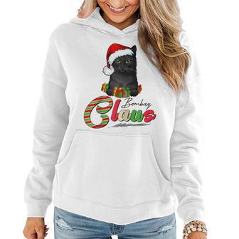 Bombay Claus Cat Lovers Santa Hat Ugly Christmas Sweater Women Hoodie - Monsterry UK