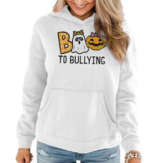 Boo Anti Bullying Halloween Orange Unity Day Girls Women Hoodie - Seseable