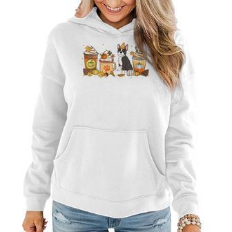 Boston Terrier Coffee Pumpkin Spice Dog Fall Thanksgiving For Coffee Lovers Women Hoodie | Mazezy