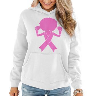 Boxing Pink Ribbon African American Breast Cancer Women Hoodie - Seseable