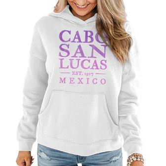 Cabo San Lucas Mexico Retro Throwback Pink Girls Women Hoodie | Mazezy