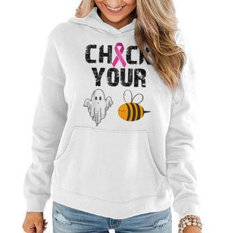 Check Your Boo Bees Breast Cancer Halloween Women Hoodie | Mazezy