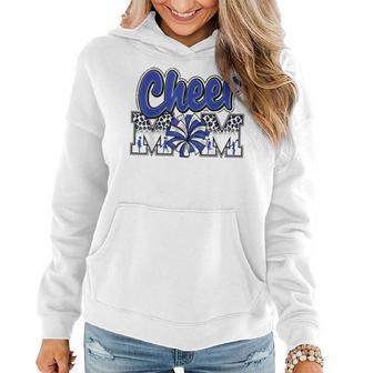 Cheer Mom Blue Leopard Letters Cheer Pom Poms Women Hoodie | Mazezy