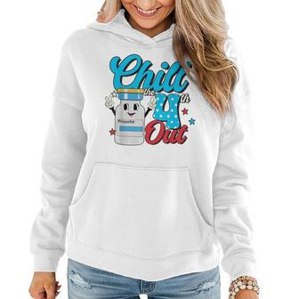 Chill The Fourth Out Retro 4Th Of July Nurse Squad Women Hoodie | Mazezy