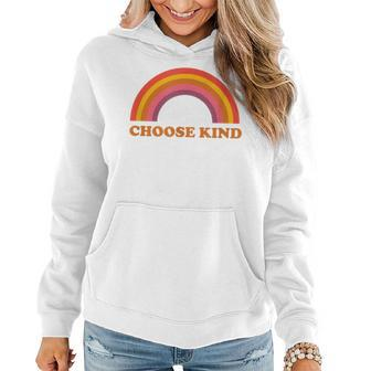 Choose Kind Retro Rainbow Choose Kind Women Hoodie | Mazezy