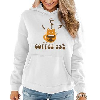 Coffee Lover Cat Funny Cat Who Loves Coffee & Humor Gifts For Coffee Lovers Funny Gifts Women Hoodie | Mazezy