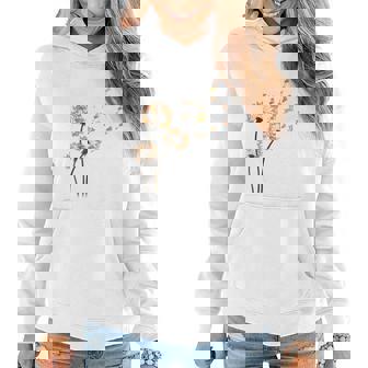 Corgis Flower Flying Dandelion Funny Dog Lover Flower Women Hoodie | Mazezy