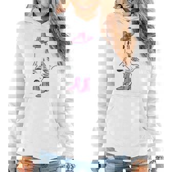 Cute Pink Ghost Wears Cowgirl Hat And Boots Western Ghost Funny Gifts Women Hoodie | Mazezy