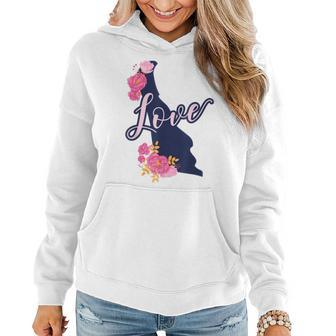Delaware Love Floral State Pride Women Hoodie | Mazezy