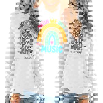 End Of School Rainbow Bruh We Out Teachers Music Teacher Women Hoodie | Mazezy