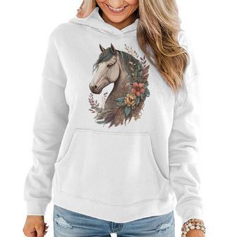 Equestrian Horse Girl Bohemian Portrait Horseback Riding Women Hoodie - Seseable