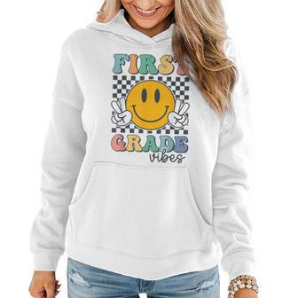 First Grade Vibes Retro Smile Back To School 1St Grade Team Women Hoodie | Mazezy