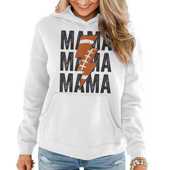 Football Mom Mama Distressed Lightning Bolt Mothers Day Gifts For Mom Funny Gifts Women Hoodie | Mazezy CA