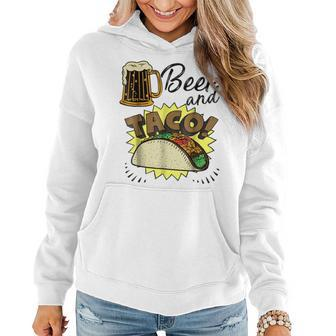 Funny Beer And Tacos Lover Tacos Funny Gifts Women Hoodie | Mazezy