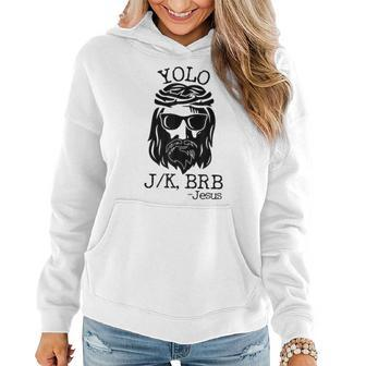 Funny Jesus Easter Yolo Jk Brb Texting Texting Funny Gifts Women Hoodie | Mazezy CA